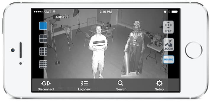 HD CCTV Camera View from iDVR-PRO Viewer iPhone App