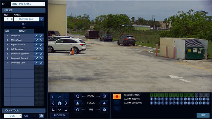 HD PTZ Controls from iDVR-PRO Surveillance DVR