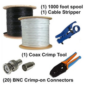 BNC Crimp-on Connectors RG59 Cable Kit