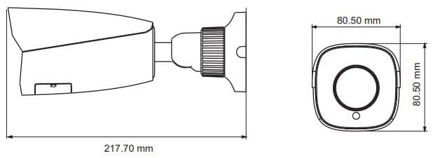 IP Bullet Camera Dimensions