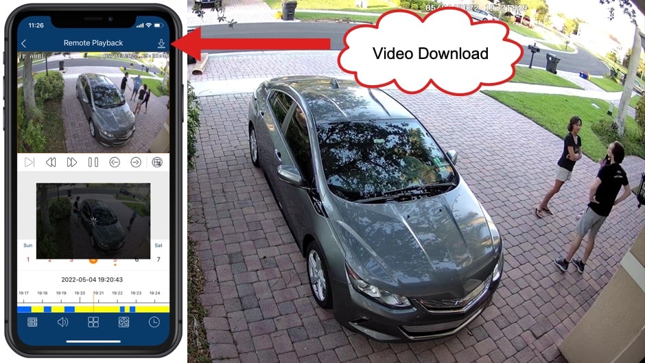 Export & Download Recorded Video Surveillance from iPhone App