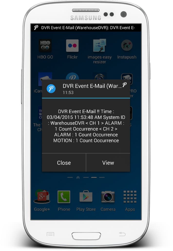 CCTV DVR Push Message Android App