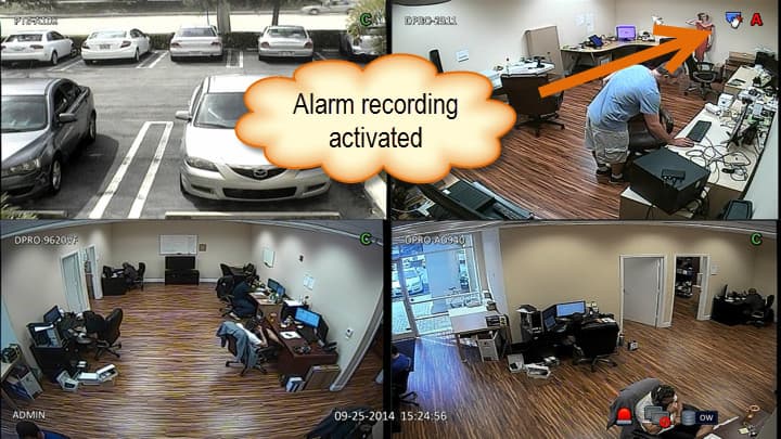 CCTV DVR Alarm Recording