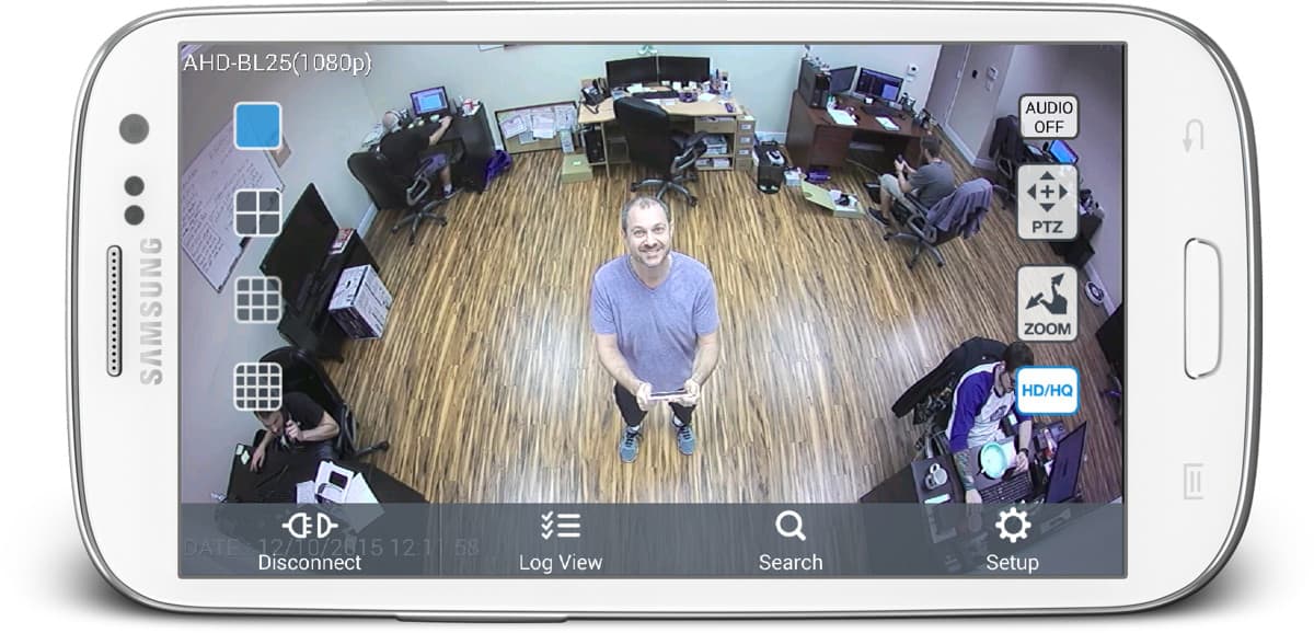 180 Degree Wide Angle Security Camera - Android App View
