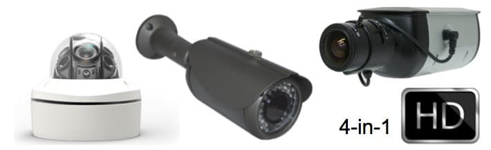 4-in-1 Selectable HD over Coax Security Cameras