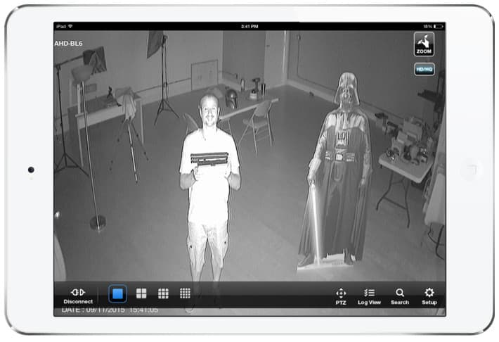 Infrared HD Security Camera View from iDVR-PRO Viewer iPhone App