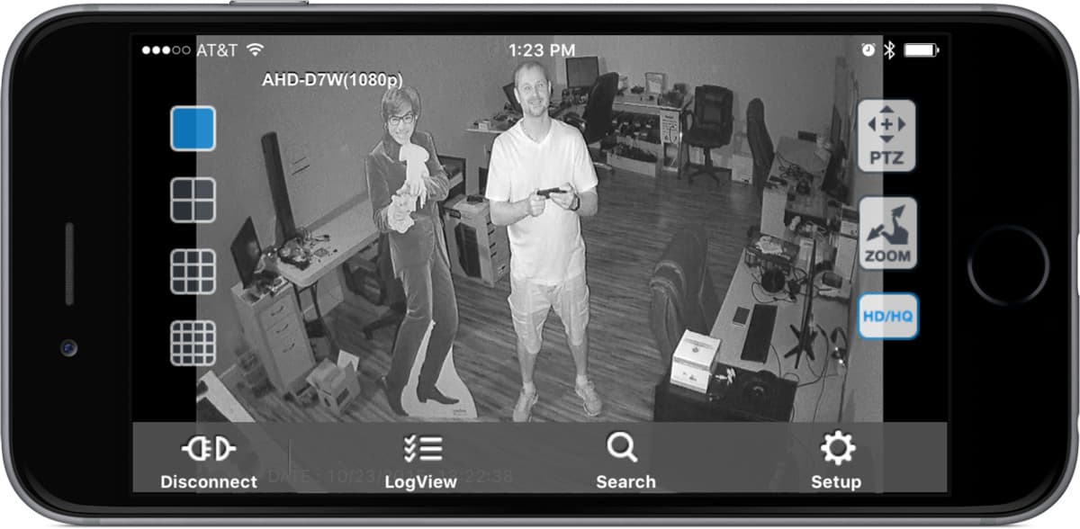 AHD-D7W 1080p CCTV camera iPhone app infrared surveillance