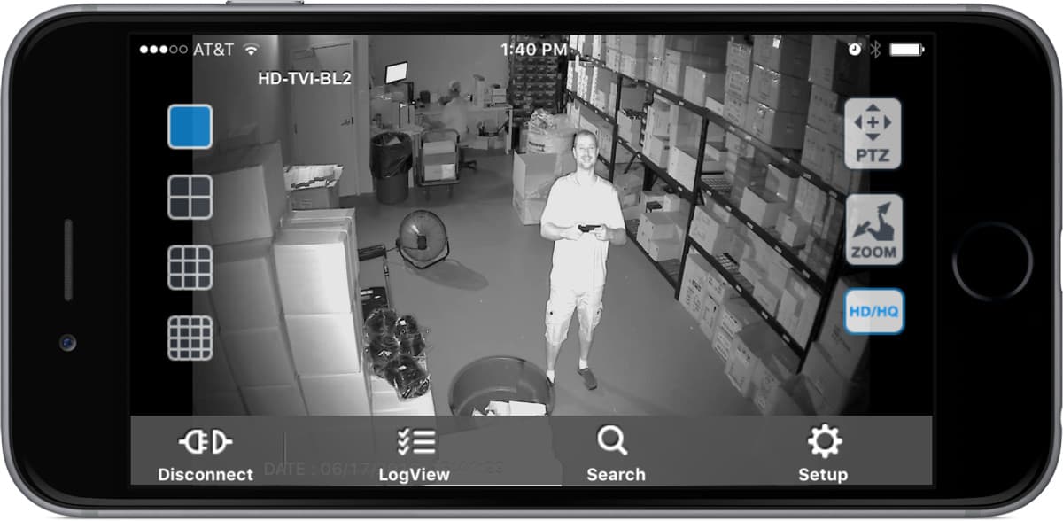 1080p HD-TVI Infrared Security Camera - iPhone App View