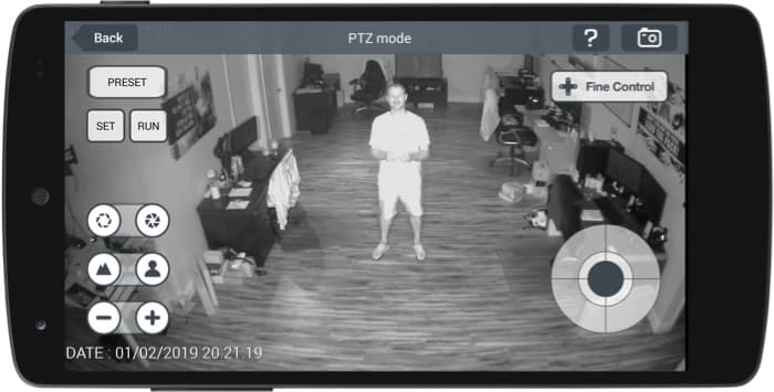 Infrared PTZ Camera Controls from Android App