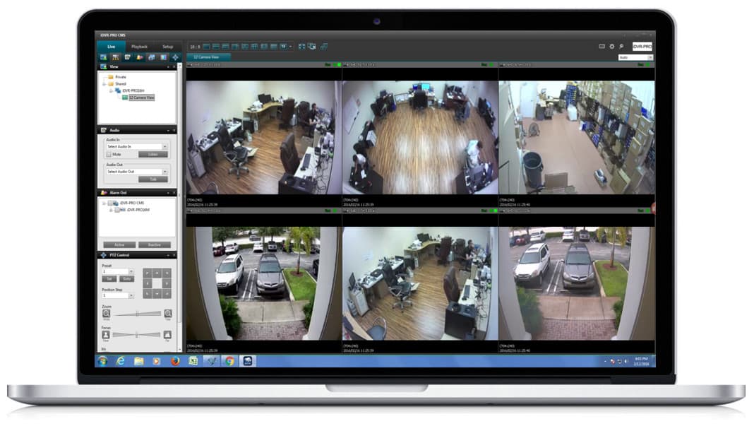 Windows DVR Software - Live Security Camera View