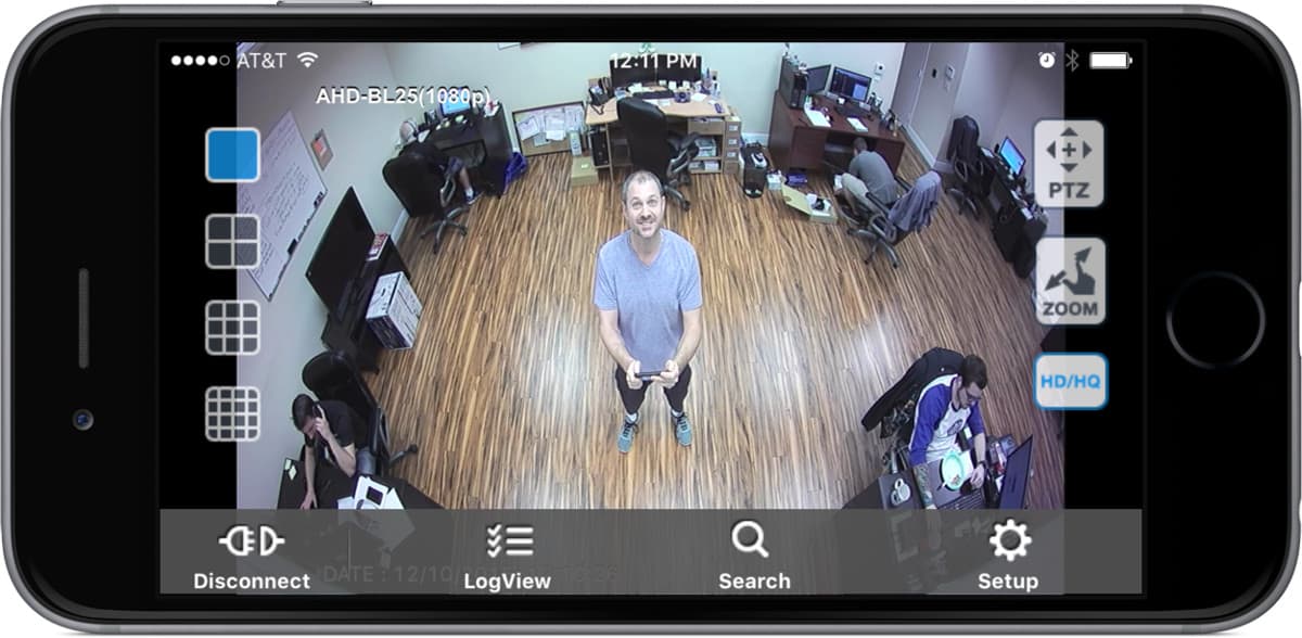 Wide Angle Security Camera - iPhone App View