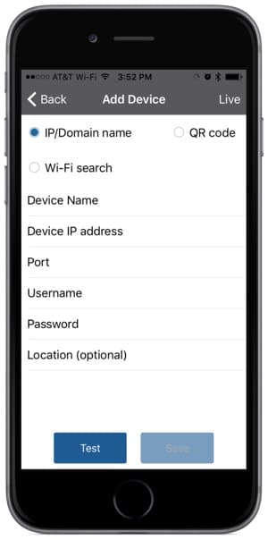 iPhone App - Easy IP Camera Network Setup