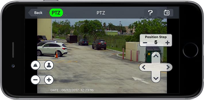 PTZ Camera Controls from iPhone App