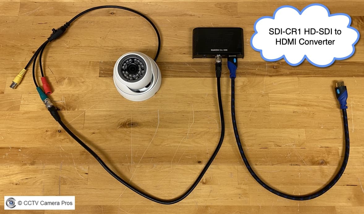 Connect HD-SDI Camera to HDMI Converter