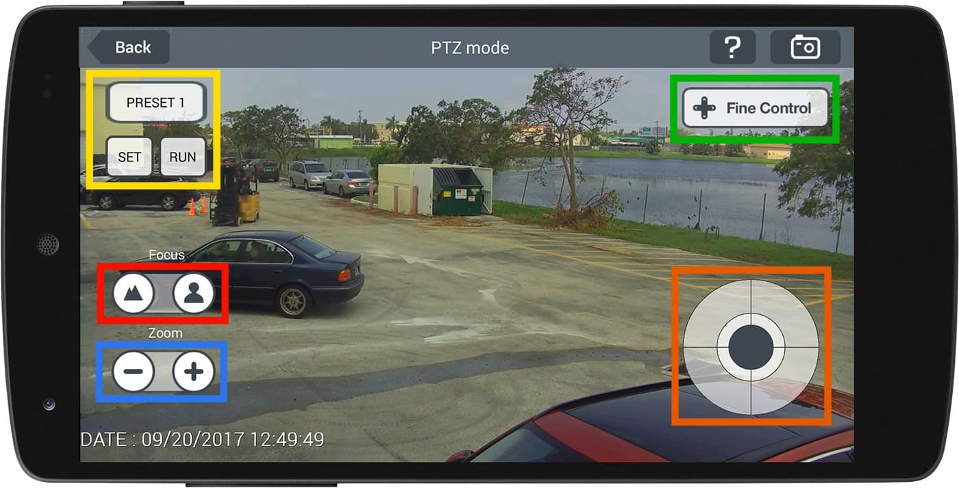 Android App PTZ Camera Controls