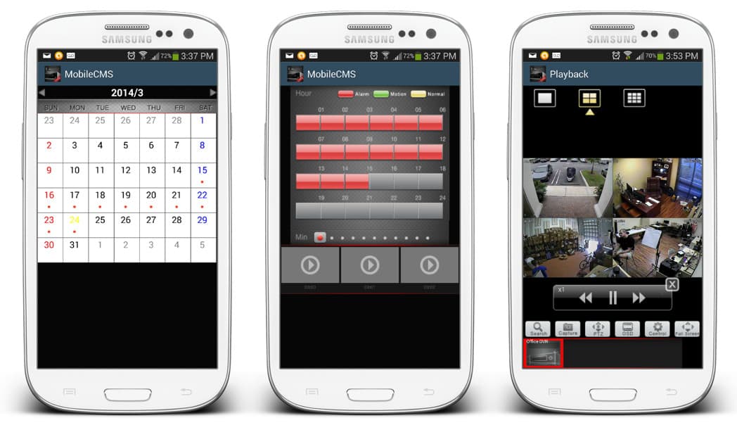Android Security Camera App Recorded Video Playback