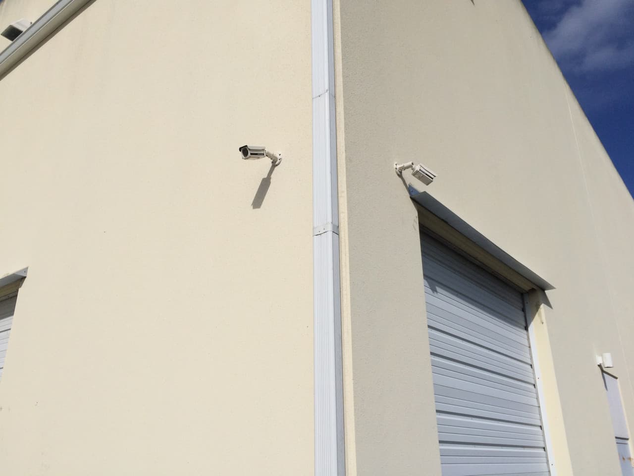 Outdoor Security Camera Mounted on Warehouse