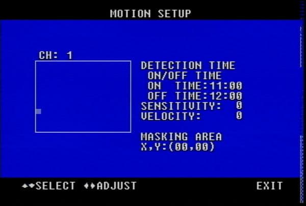 VM-Q401A CCTV Color Quad Processor Motion Detection Setup