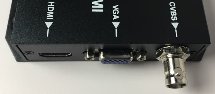 AHD to HDMI Converter Device Side View