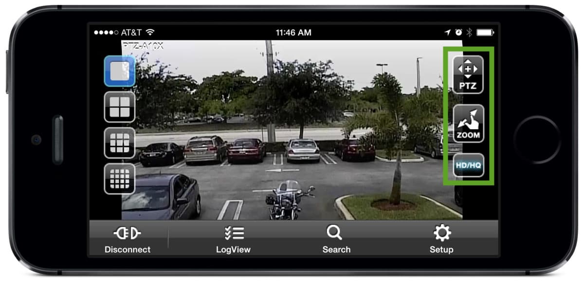 Security Camera App PTZ Zoom HD Controls