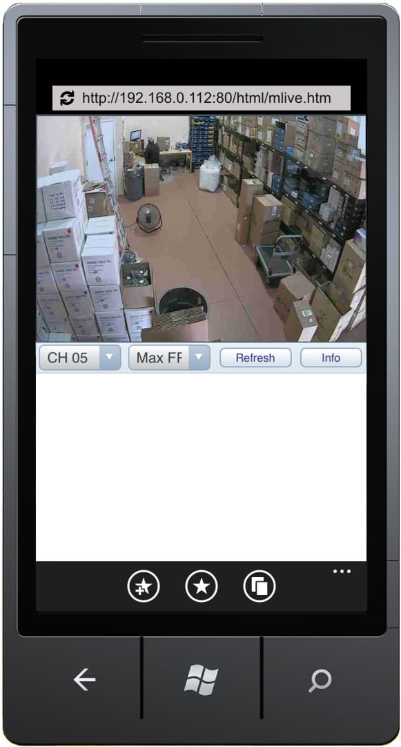 Windows Mobile Phone - Security Camera View