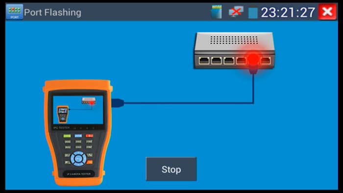 HD CCTV test monitor - Ethernet port locator app