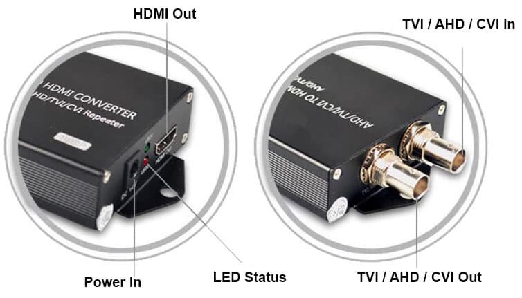 AHD to HDMI Converter BNC Video Input / Output