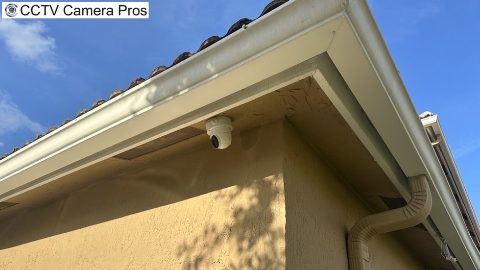 dome security camera roof eave installation