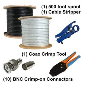 BNC Crimp Connectors RG59 Cable Kit
