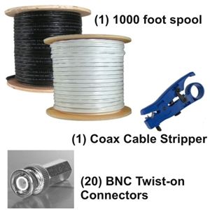 BNC Twist Connectors RG59 Cable Kit