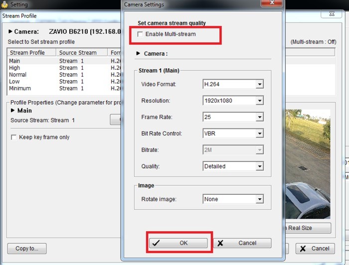 Network Camera Software Dual Stream Setup