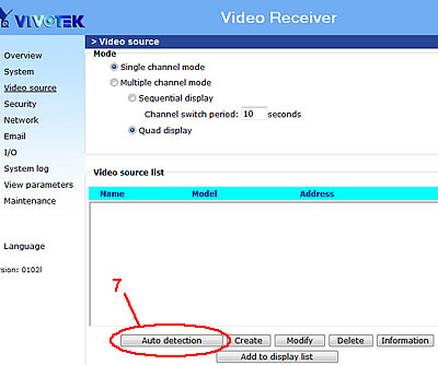 Video Decoder Setup - Video Source Detection