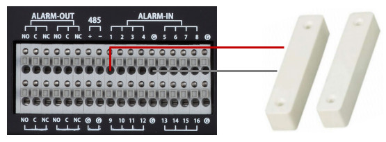DVR Connected to Door Sensor Alarm