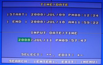 DVR Time Date Search