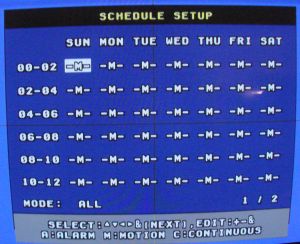 Motion Detection Schedule