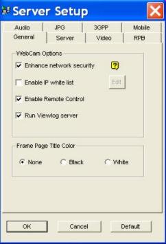 Geovision WebCam Server Config