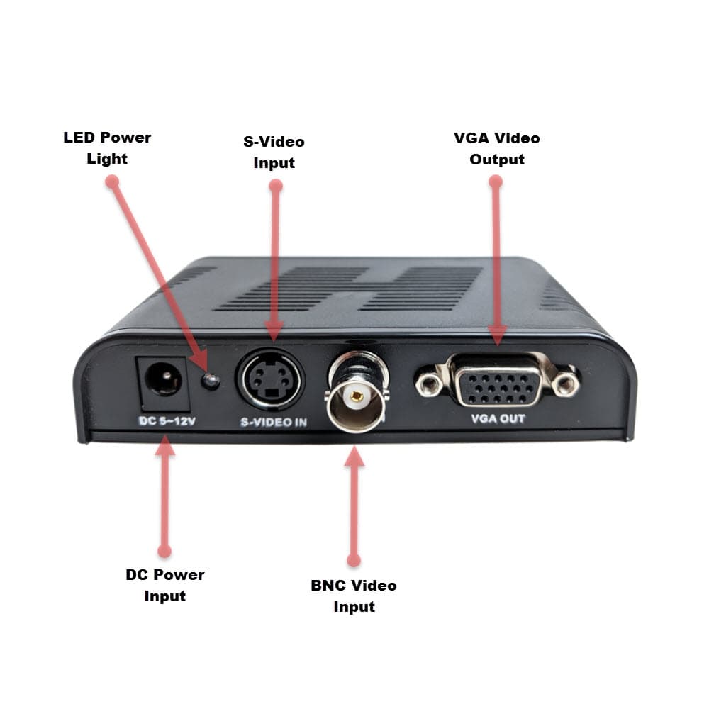 BNC to VGA Video Converter CVDP-10-B Play any BNC content on VGA LCD Monitor 
