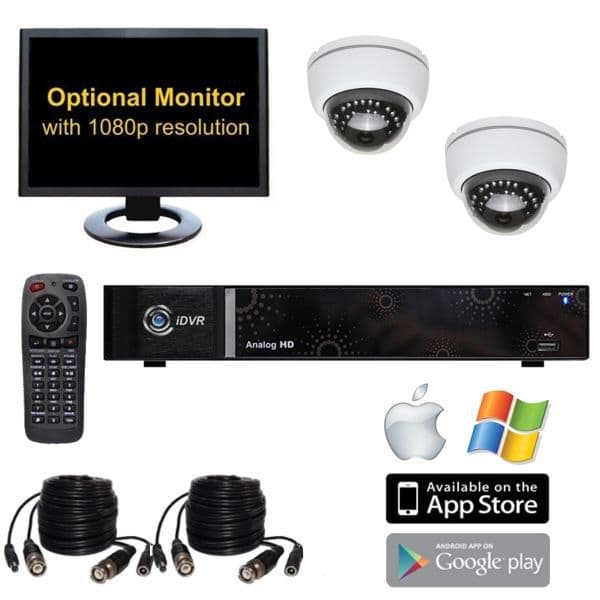 2 Camera CCTV System, DVR, Dome 